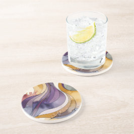 Porta-copos Linhas fluidas, púrpura e abstrato, cor d'água