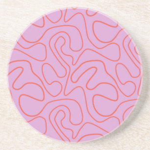 Porta-copos Linhas Minimalistas Abstratas Laranja e Rosa