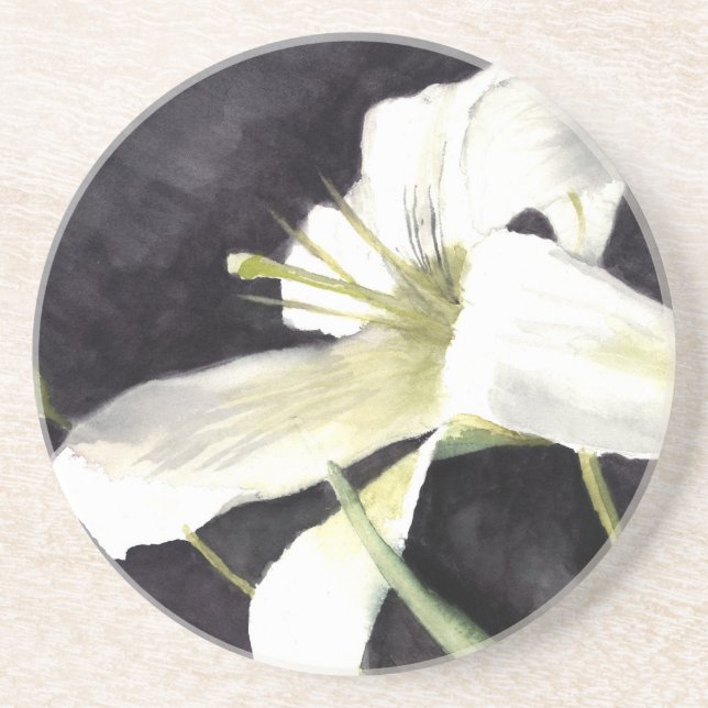 Porta-copos Lírio da aguarela pela "arte pela urze " (Frente)