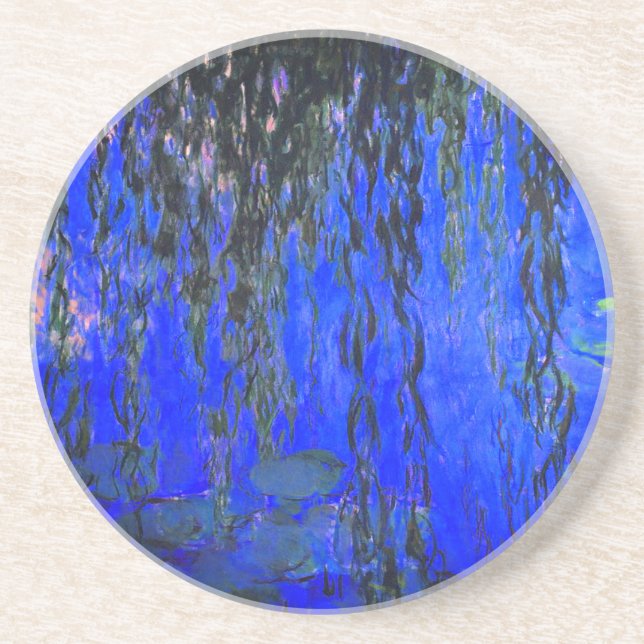 Porta-copos Lírios de água monet e ramificações de salgueiro (Frente)