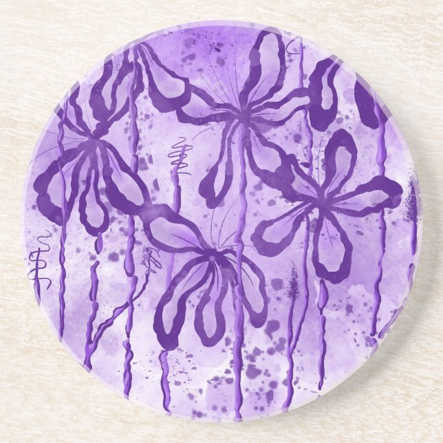 Porta-copos Lírios Inclusos Violeta Efeito Splatter do Céu San (Frente)