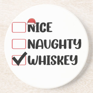 Porta-copos Lista de Natal do Papai Noel Whisky Malvado Bom