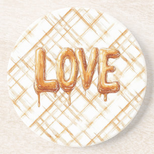 Porta-copos Listras de Amor de Creme de Caramelo
