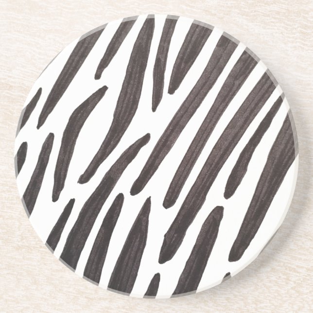 Porta-copos Listras de zebra pretas e brancas (Frente)
