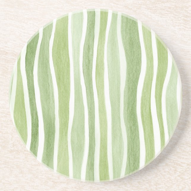 Porta-copos Listras Onduladas de Creme Verde Limão (Frente)