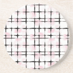 Porta-copos Listras Rosa Branco Preto