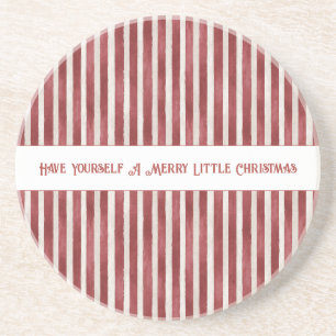 Porta-copos Listras Vermelhas Brancas Merry Little Christmas