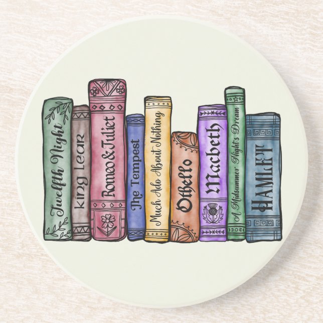 Porta-copos Livros Shakespeare n.o 1 (Frente)