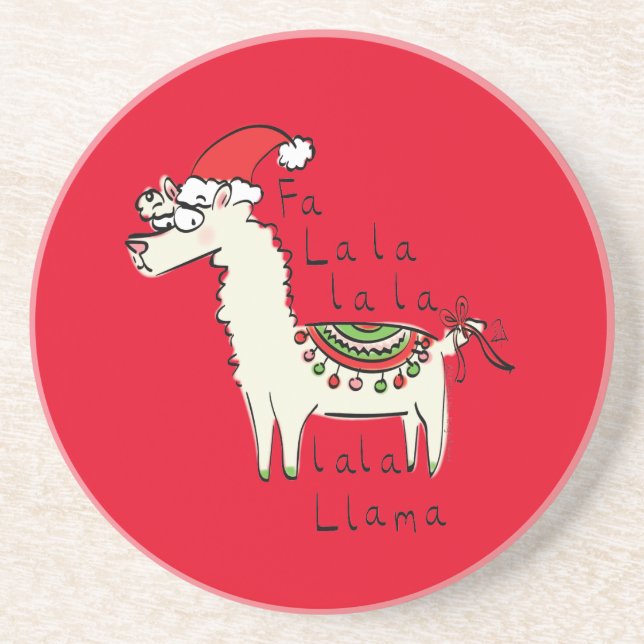Porta-copos Llama Christmas Kids é engraçado (Frente)