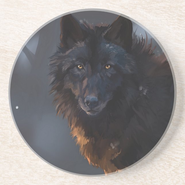 Porta-copos Lobo Negro (Frente)