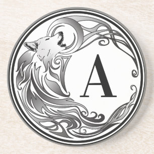 Porta-copos Lobo Tribal - Monograma Sombreado