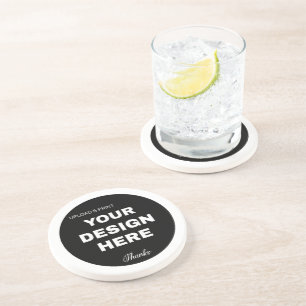 Porta-copos Logotipo de código QR preto elegante, minimalista 