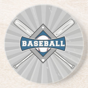 Porta-copos logotipo de diamante de baseball cinza branco azul