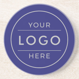 Porta-copos Logotipo Empresarial Personalizado Azul Navy Prata