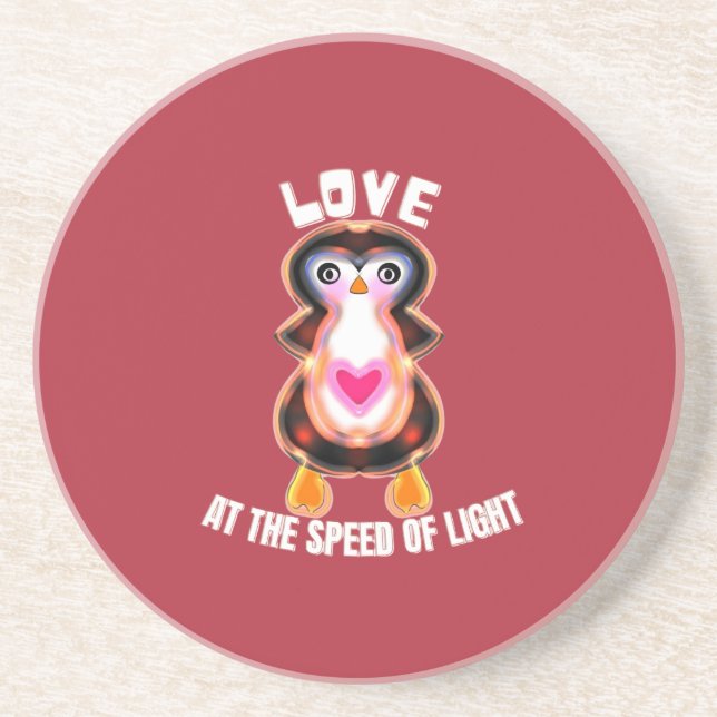 Porta-copos Love at the Speed of Light Penguin Gift (Frente)