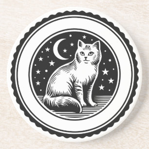 Porta-copos Lua de Gato e Estrelas