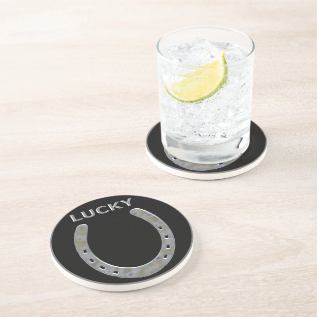 Porta-copos Lucky Horsfere em Prata (Lateral)