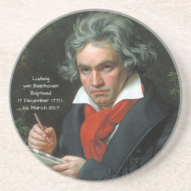 Porta-copos Ludwig van Beethoven, 1820 (Frente)