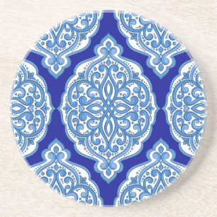 Porta-copos Luxo branco-azul, ornamento turco.