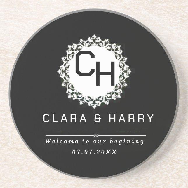 Porta-copos Luxury Simple minimalist elegant modern weeding (Frente)