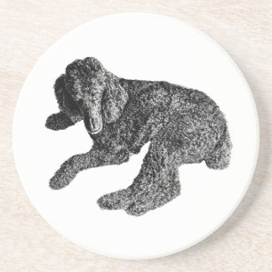 Porta-copos Lying Dog Coaster – Esboço Detalhado Preto e Branc