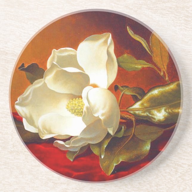 Porta-copos Magnolia em Red Velvet Martin Johnson Heade (Frente)