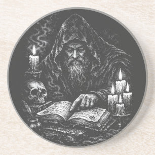 Porta-copos Mago Estudando o Grimório — por BurnsInHell