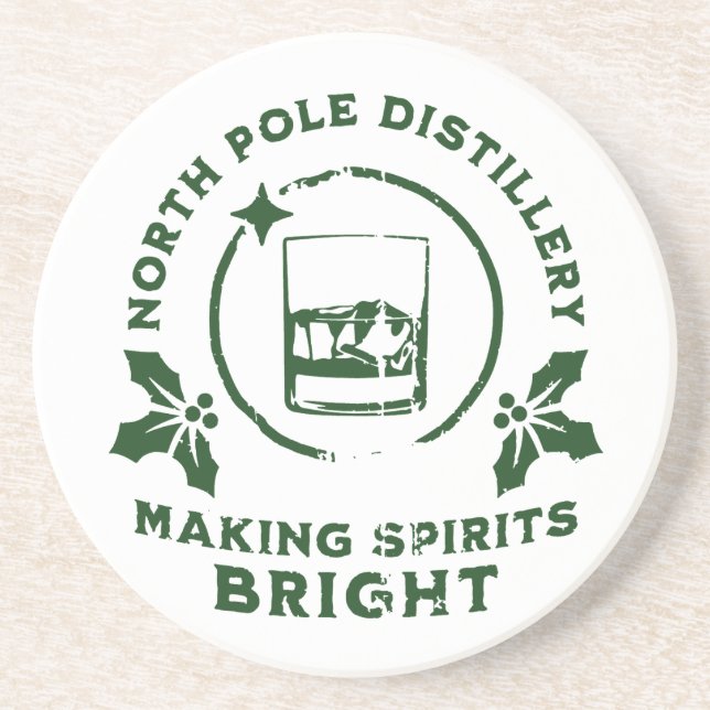 Porta-copos Making Spirits Bright North Pole Distillery Green (Frente)