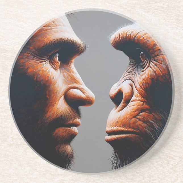 Porta-copos  man confronting his evolutionary origin (Frente)