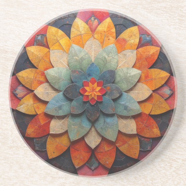 Porta-copos Mandala Art Texturizada Flor (Frente)
