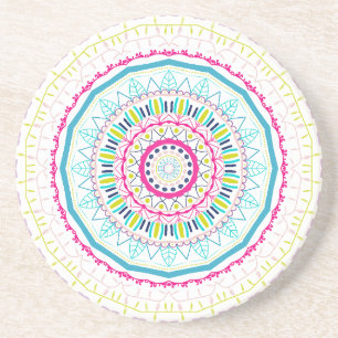 Porta-copos mandala colorida