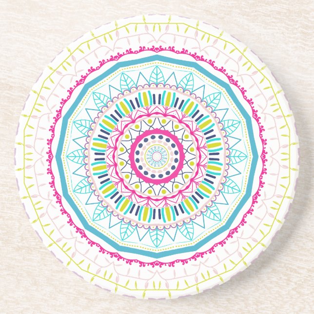 Porta-copos mandala colorida (Frente)