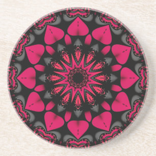 Porta-copos Mandala de Amor de Lótus Rosa Preto