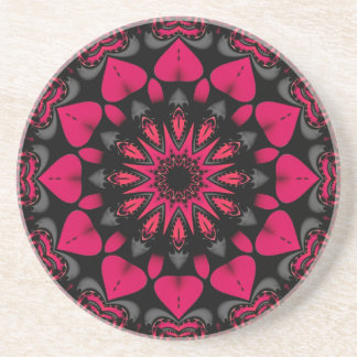 Porta-copos Mandala de Amor de Lótus Rosa Preto