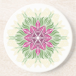Porta-copos Mandala de Flores de Verão