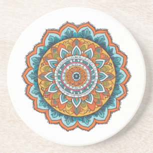 Porta-copos mandala de várias cores