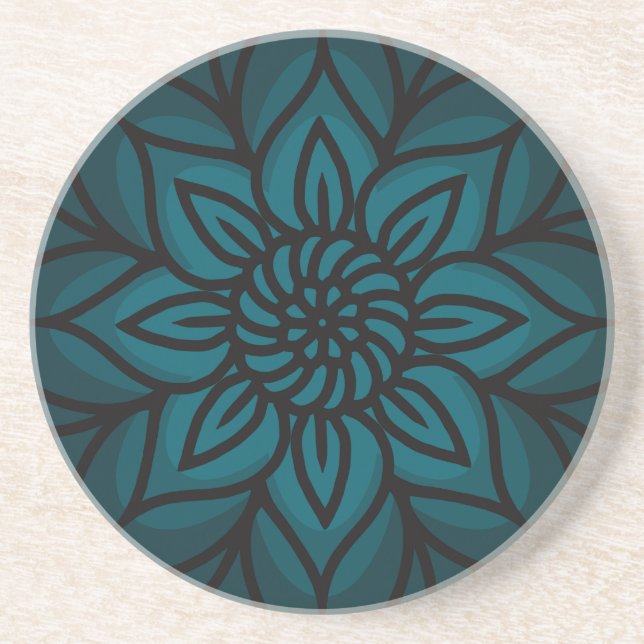 Porta-copos Mandala Design Sandstone Coaster (Frente)