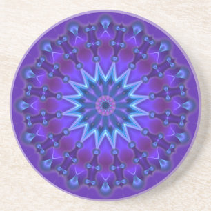 Porta-copos Mandala estrela em azul   violeta
