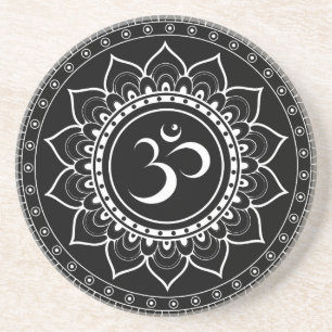 Porta-copos Mandala Om Preto
