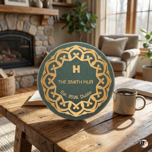Porta-copos Mandala Verde e Dourado Personalizado "The Smith H