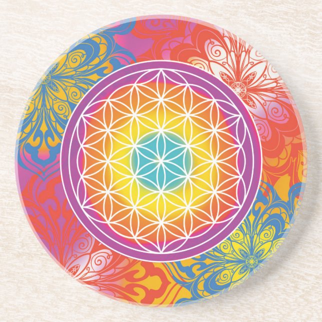 Porta-copos Mandala zen flor da vida (Frente)