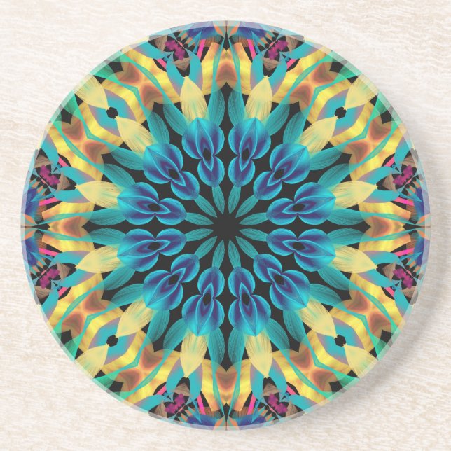 Porta-copos Mandalas de Formas Geométricas Coloridas (Frente)