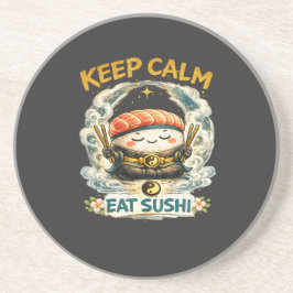 Porta-copos Mantenha a Calma & Coma Sushi – Zen Kawaii Sushi