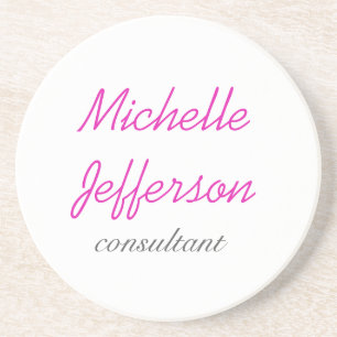 Porta-copos Manuscrito de tendências - Cor-de-rosa - branco
