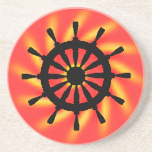 Porta copos - Mão Negra com Fundo Espiral