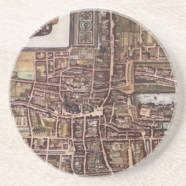 Porta-copos Mapa da cidade de réplica de Haia 1649 (Frente)