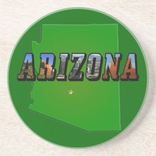Porta-copos Mapa de arizonas e Texto de Imagem