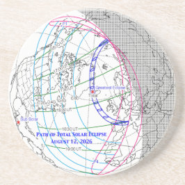 Porta-copos Mapa do Eclipse Solar Total de 2026