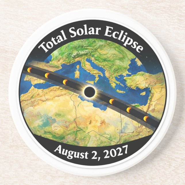 Porta-copos Mapa do Eclipse Solar Total de 2027 (Frente)