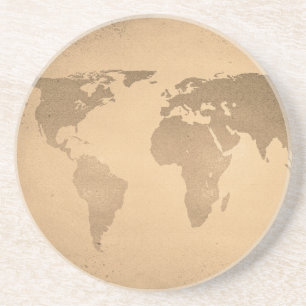 Porta-copos Mapa do mundo da Vintage